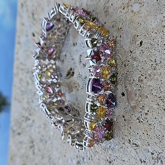 Charles Winston for JTV Sterling Silver & Bella Luce Gemstone Bracelet - Picture 15 of 16